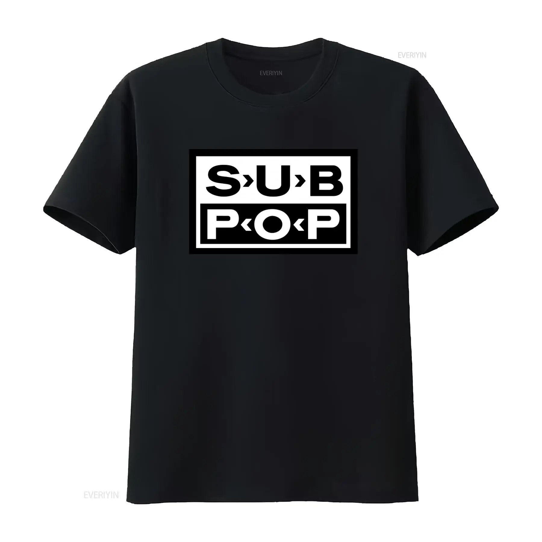 Sub Pop Logo T Shirt Black wit - đánh giá và giá Vintage Fashion Jersey